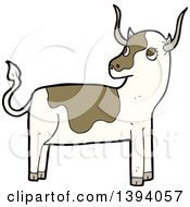 Clipart Of A Cartoon Cow Bull Royalty Free Vector Illustration by lineartestpilot