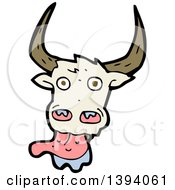 Poster, Art Print Of Cartoon Licking Cow Bull
