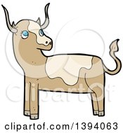 Clipart Of A Cartoon Cow Bull Royalty Free Vector Illustration