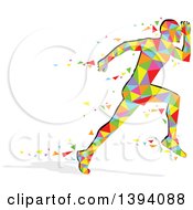 Poster, Art Print Of Colorful Abstract Getometric Man Running