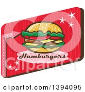 Poster, Art Print Of Retro 1950s Cheeseburger And Text In A Red Rectangle