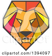 Poster, Art Print Of Retro Geometric Low Polygon Male Lion Head