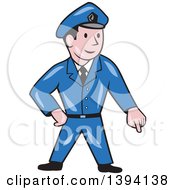 Poster, Art Print Of Cartoon Police Man Pointing Down