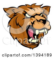 Cartoon Roaring Grizzly Bear Mascot Head