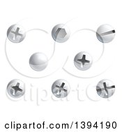Clipart Of Screws Nuts Bolts And Rivet Heads Royalty Free Vector Illustration