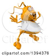 Clipart Of A 3d Casual Yellow Germ Virus On A White Background Royalty Free Illustration