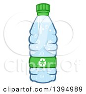 Cartoon Bottled Water With A Recycle Symbol