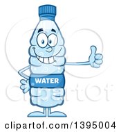 Poster, Art Print Of Cartoon Bottled Water Mascot Giving A Thumb Up