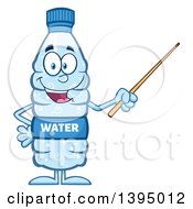 Cartoon Bottled Water Mascot Using A Pointer Stick