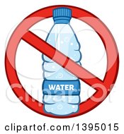 Poster, Art Print Of Cartoon Bottled Water In A Restricted Symbol