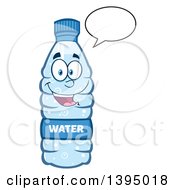 Clipart Of A Cartoon Bottled Water Mascot Talking Royalty Free Vector Illustration