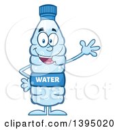 Cartoon Bottled Water Mascot Waving