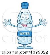 Clipart Of A Cartoon Bottled Water Mascot With Open Arms Royalty Free Vector Illustration