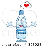 Cartoon Bottled Water Mascot With Open Arms