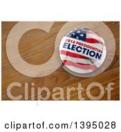 Poster, Art Print Of 3d 2016 Presidential Election Political Button Pin On Wood
