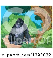 Poster, Art Print Of Happy Gorilla Resting In A Jungle