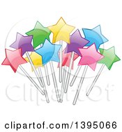 Poster, Art Print Of Colorful Cluster Of Stars On Sticks