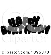 Poster, Art Print Of Black Happy Birthday Letters