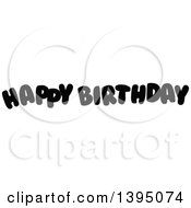Clipart Of Black Happy Birthday Letters Royalty Free Vector Illustration