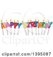 Clipart Of Happy Birthday Candle Letters On Sticks Royalty Free Vector Illustration