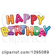 Clipart Of Colorful Happy Birthday Text Royalty Free Vector Illustration