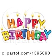 Clipart Of Happy Birthday Candle Letters Royalty Free Vector Illustration