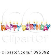 Clipart Of Happy Birthday Candle Letters Royalty Free Vector Illustration