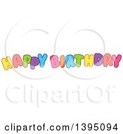 Clipart Of Colorful Happy Birthday Text Royalty Free Vector Illustration