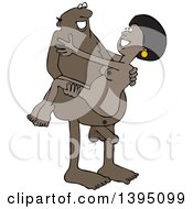 Cartoon Naked Black Man Carrying A Woman