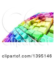 Poster, Art Print Of Background Of 3d Colorful Cubes Resembling A Crowded Cityscape