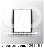 Clipart Of A 3d Blank Picture Frame On A Shelf Royalty Free Vector Illustration