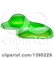 Clipart Of A Reflective Green Biofuel Or Slime Droplet Royalty Free Vector Illustration