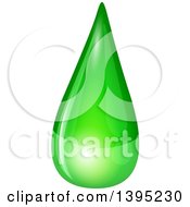 Clipart Of A Reflective Green Biofuel Or Slime Droplet Royalty Free Vector Illustration by dero
