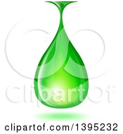 Poster, Art Print Of Reflective Green Biofuel Or Slime Droplet