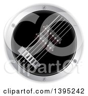 Poster, Art Print Of 3d Round Air Guitar With A Metal Border On White