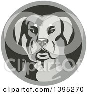 Poster, Art Print Of Retro Rottweiler Head In A Circle
