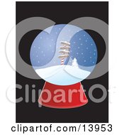 Poster, Art Print Of Christmas Snow Globe With Directional Signs For The North Pole New York Paris And London