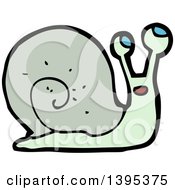 Clipart Of A Cartoon Snail Royalty Free Vector Illustration by lineartestpilot