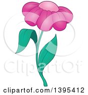 Clipart Of A Pink Daisy Flower Royalty Free Vector Illustration by visekart