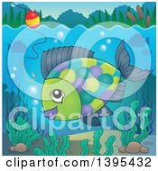 Clipart Of A Freshwater Fish Under A Hook And Bobber Royalty Free Vector Illustration by visekart