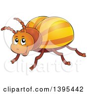 Poster, Art Print Of Happy Striped Beetle