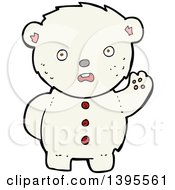 Clipart Of A Cartoon Polar Teddy Bear Royalty Free Vector Illustration