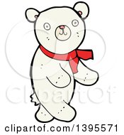 Poster, Art Print Of Cartoon Polar Bear Wearing A Scarf