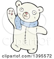 Poster, Art Print Of Cartoon Polar Bear Wearing A Scarf