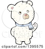 Poster, Art Print Of Cartoon Polar Bear Wearing A Scarf