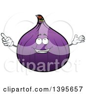 Clipart Of A Fig Character Royalty Free Vector Illustration