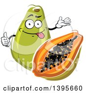 Clipart Of A Papaya Character Royalty Free Vector Illustration