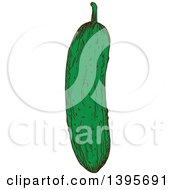 Clipart Of A Sketched Cucumber Royalty Free Vector Illustration by Vector Tradition SM
