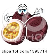 Clipart Of A Passion Fruit Character Royalty Free Vector Illustration