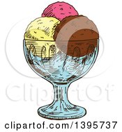 Clipart Of Sketched Ice Cream Royalty Free Vector Illustration